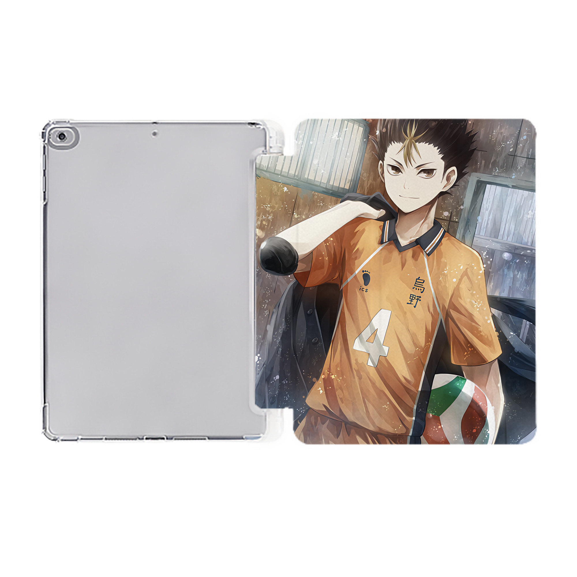 （画像用） ハイキュー!! Haikyu!! IPad ケース ペン収納付き 三つ折りスタンド PUレザー×シリコン 対応機種9.5/10.5/10.9インチ